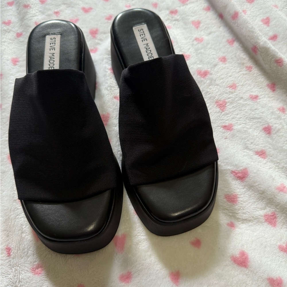 Steve Madden Black Women's Platform Sandals